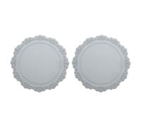 sourcing map Confezione da 2 tovagliette in silicone da 22,9 cm, per tavolo da pranzo, tovagliette rotonde resistenti al calore, impermeabili, a prova di olio, tovagliette da cucina (grigio)