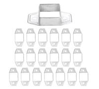 sourcing map Confezione da 20 basi con flangia quadrata per palo quadrato, adatta a tubi quadrati da 3,5 x 4,5 cm, in acciaio zincato, staffa terminale per montaggio a parete, connettore a base