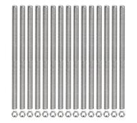sourcing map Confezione da 24 aste completamente filettate M6 x 200 mm con 24 dadi esagonali, passo filettatura 1 mm, in acciaio inox 304, filettatura destra, perni per barre filettate a destra