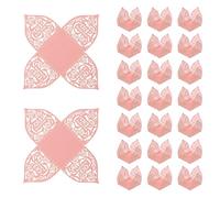 sourcing map Confezione da 25 pirottini quadrati per cupcake, 1,1 x 1,1 cm, per dolci, per matrimoni e compleanni, colore: rosa