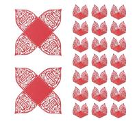 sourcing map Confezione da 25 pirottini quadrati per cupcake, 1,1 x 1,1 cm, per dolci, per matrimoni e compleanni, colore: rosso