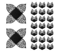 sourcing map Confezione da 25 pirottini quadrati per cupcake, 1,1 x 1,1 cm, per dolci, per matrimoni e compleanni, colore nero