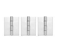 sourcing map Confezione da 3 cerniere saldabili resistenti, 6,3 x 5 x 0,2 cm, cerniere di testa saldate in acciaio inossidabile 304, pieghevoli, per porte di rimorchi, argento