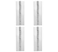 sourcing map Confezione da 4 cerniere saldabili resistenti, 10,2 x 3,2 x 0,2 cm, cerniere di testa saldate in acciaio inossidabile 304, pieghevoli, in metallo, per porte di rimorchi, argento