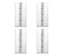 sourcing map Confezione da 4 cerniere saldabili resistenti, 7,6 x 3,2 x 0,2 cm, cerniere saldate in acciaio inossidabile 304, pieghevoli, per porte di rimorchi, colore argento