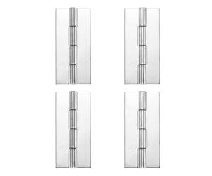 sourcing map Confezione da 4 cerniere saldabili resistenti, 7,6 x 3,2 x 0,2 cm, cerniere saldate in acciaio inossidabile 304, pieghevoli, per porte di rimorchi, colore argento