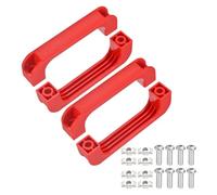 sourcing map Confezione da 4 maniglie in plastica, foro centrale da 12 cm, nervature rinforzate, maniglie industriali rettangolari con viti, dadi per bagagli e attrezzature meccaniche, rosse