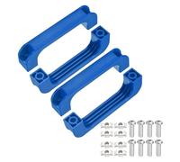 sourcing map Confezione da 4 maniglie in plastica, foro centrale da 12 cm, nervature rinforzate, maniglie industriali rettangolari con viti, dadi per bagagli e attrezzature meccaniche, blu