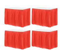 sourcing map Confezione da 4 tovaglie in plastica rossa, 73,7 cm x 4,5 m, per tavoli rettangolari, usa e getta, per feste di compleanno e matrimoni