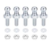 sourcing map Confezione da 5 bulloni a sfera M6 x 2,5 cm, con dadi di bloccaggio, viti a sfera in alluminio per montaggio universale a gas, argento