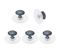 sourcing map Confezione da 5 pomelli adesivi per armadietti, in acciaio inox, autoadesivi, senza foratura, rotondi, per armadietti, cassetti, armadi, colore blu/trasparente