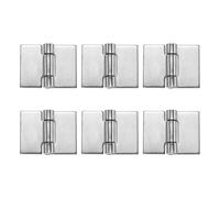 sourcing map Confezione da 6 cerniere saldabili resistenti, 2,5 x 3,2 x 0,2 cm, cerniere saldate in acciaio inossidabile 304, pieghevoli, per porte di rimorchi, colore argento
