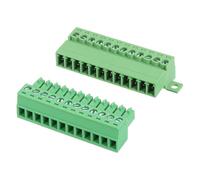 sourcing map Connettore a morsettiera a vite a 12 pin, passo 3,5 mm, maschio e femmina, terminale a vite per montaggio su PCB 300 V 8 A, connettore verde per progetti elettronici domestici