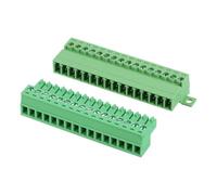 sourcing map Connettore a morsettiera a vite a 16 pin, passo 3,5 mm, maschio e femmina, terminale a vite per montaggio su PCB 300 V 8 A, connettore verde per progetti elettronici domestici