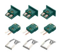 sourcing map Connettori per cavi termocoppia, tipo R/S, spina maschio con mini presa per montaggio a pannello, ad alta temperatura 220 °C, per sensore di termocoppia, verde scuro, set da 3