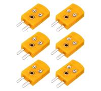 sourcing map Connettori per termocoppia tipo K, adattatore maschio ad alta temperatura 120 °C, per sonda sensore a termocoppia, giallo scuro, 6 pezzi