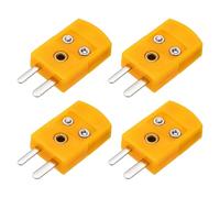 sourcing map Connettori per termocoppia tipo K, adattatore maschio ad alta temperatura 120 °C, per sonda sensore a termocoppia, giallo scuro, 4 pezzi