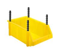 sourcing map Contenitori in plastica per scaffali, 400 x 245 x 154 mm, impilabili, per garage, armadio, cassetto, organizzazione, colore: giallo