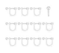 sourcing map Convertitori per orecchini a clip, a U, in resina trasparente, componenti con molla, per la creazione di gioielli fai da te, Medio, Silicone, Nessuna pietra preziosa