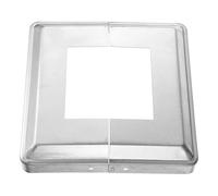 sourcing map Copertura per base post, 20 x 20 cm (dimensioni interne 12 x 11,9 cm), gonna per pali in stile spaccato, per ringhiere per ringhiere per scale, argento