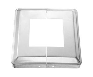 sourcing map Copertura per base post, 20 x 20 cm (dimensioni interne 12 x 11,9 cm), gonna per pali in stile spaccato, per ringhiere per ringhiere per scale, argento