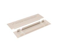 sourcing map Copertura per presa d'aria per porta, 20,3 x 5,1 cm (lunghezza x larghezza), griglia a due lati, resistente, antiruggine, per pavimento, armadio, bagno, cucina, grigio cashmere (aperture