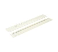 sourcing map Copertura per presa d'aria per porta, 40,6 x 5,1 cm (lunghezza x larghezza), griglia a due lati, resistente, antiruggine, per pavimento, armadio, bagno, cucina, bianco (aperture 36,5 x
