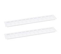 sourcing map Copertura per prese d'aria, 2 pezzi, 500 x 100 mm, in lega di alluminio, griglia di ventilazione rettangolare per scarpiera, armadio e guardaroba (bianco)