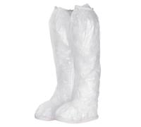 sourcing map Copriscarpe impermeabili antiscivolo in PVC, riutilizzabili, con cerniera e fibbia, extra lunghi, per uomo e donna, per attività all'aperto, Trasparente, Medium