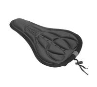 sourcing map Coprisella per bicicletta con coulisse e copertura impermeabile, grande, confortevole, imbottito in gel, per uomini e donne, per cyclette, nero