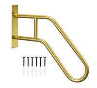sourcing map Corrimano a parete per gradini esterni, corrimano per 1-3 scale, corrimano a forma di U per giardino, parete, garage, portico, patio, gradini d'ingresso, oro