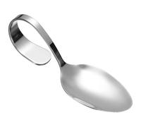 sourcing map Cucchiaio con manico curvo in acciaio inox, lucidato a specchio, per casa, ristoranti, cucina, sala da pranzo, insalata, frutti di mare, sushi, buffet, utensili da cucina, argento