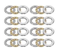 sourcing map Cuscinetti assiali a sfere F12-20M, 8 pezzi, 12 mm x 20 mm x 7 mm, cuscinetti assiali in miniatura con rondelle, in acciaio cromato, a direzione singola, per sistemi di trasporto