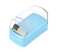 sourcing map Custodia 2 in 1 per punte da trapano per unghie, 30 fori, con retro adesivo, per manicure, antipolvere, per tecnici delle unghie, blu