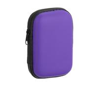 sourcing map Custodia per auricolari, con cavo, in EVA, con cerniera, piccola tasca in rete per cavo USB, auricolari, viola