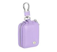 sourcing map Custodia per auricolari, custodia per auricolari, custodia in pelle PU, con cerniera, piccola tasca in rete per cavo USB, auricolari cablati wireless, viola