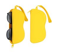 sourcing map Custodia per occhiali in silicone, custodia morbida e | Occhiali portatili con chiusura a cerniera e cinturino da polso custodia protettiva per occhiali da viaggio