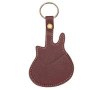 sourcing map Custodia per plettri per chitarra elettrica, acustica, in pelle sintetica, marrone scuro, Marrone, 135mm x 67mm x 3.5mm