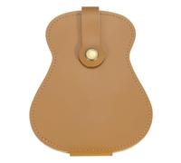 sourcing map Custodia per plettro per chitarra elettrica, in pelle sintetica in poliuretano, Marrone, 138mm x 108mm x 10mm