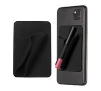 sourcing map Custodia per telefono in silicone, autoadesiva, con fessura per carte di credito, colore nero