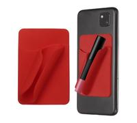 sourcing map Custodia per telefono in silicone, autoadesiva, con fessura per carte di credito, colore rosso vino