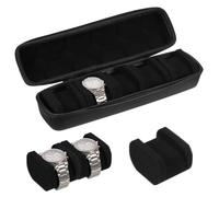 sourcing map Custodia rigida da viaggio per orologi con 5 scomparti, organizer per uomini e donne, con morbido cuscino, per la maggior parte degli orologi e orologi intelligenti fino a 40 mm, nero