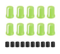 sourcing map D-Shaft - Manopole di ricambio per potenziometro, in gomma, per controller DJ, mixer, encoder e altoparlanti, 10 pezzi (verde bianco)