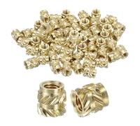 sourcing map Dadi a inserto zigrinati, 60 pezzi M3 x 5 mm di lunghezza x 5 mm di diametro esterno, stampa 3D, dadi filettati femmina, inserti filettati in ottone, dado di fissaggio termico