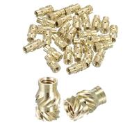 sourcing map Dadi a inserto zigrinati, 60 pezzi M3 x 8 mm di lunghezza x 5 mm di diametro esterno, stampa 3D, dadi filettati femmina, inserti filettati in ottone, dado di fissaggio termico