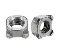sourcing map Dadi a saldare, M10-1.5 Quadrati UNC Acciaio al Carbonio Vite Macchina Grigio 10Pcs