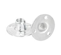 sourcing map Dadi a T M8, 12 dadi a T con base rotonda in acciaio al carbonio, dadi a T per mobili, flangia con filettatura femmina, M8 x 28 x 1,2 mm