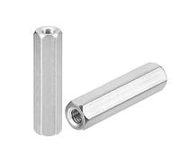 sourcing map Dadi di accoppiamento M6 x 1 passo 50 mm, 4 pezzi in acciaio inox 304 metrico esagonale Rod accoppiamento dadi
