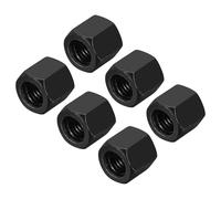 sourcing map Dadi esagonali M12 x 1,75 mm, 6 pezzi da 18 mm di lunghezza, grado 10,9, in acciaio al carbonio, completamente filettati, per tubi, colore nero