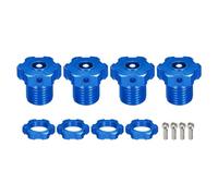 sourcing map Dadi esagonali per mozzi in metallo da 17 mm blu scuro con perni per parti di ricambio per auto RC, 4 pezzi